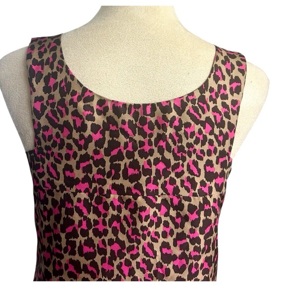 Michael Kors Dress Womens 100% Silk Sz 4 Cheetah Print Pockets Sleeveless Shift - Picture 6 of 9